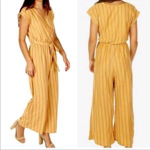 Yellow Stripe Tie Jumpsuit